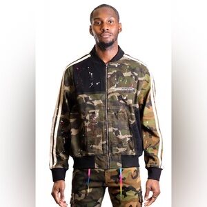 Ermine Mixed Camo Bomber Jacket